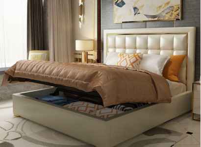 Łóżko Podkładka Design Luksusowe łóżko podwójne Szare 180x200cm Sleep Pokój Skóra Hotel